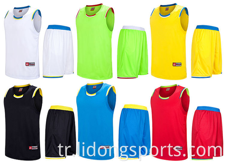 Yüksek Kalite Özel Kendi Takımınız Basketbol Giysileri Üniformalar Tersinir Basketbol Forması Erkekler için Set